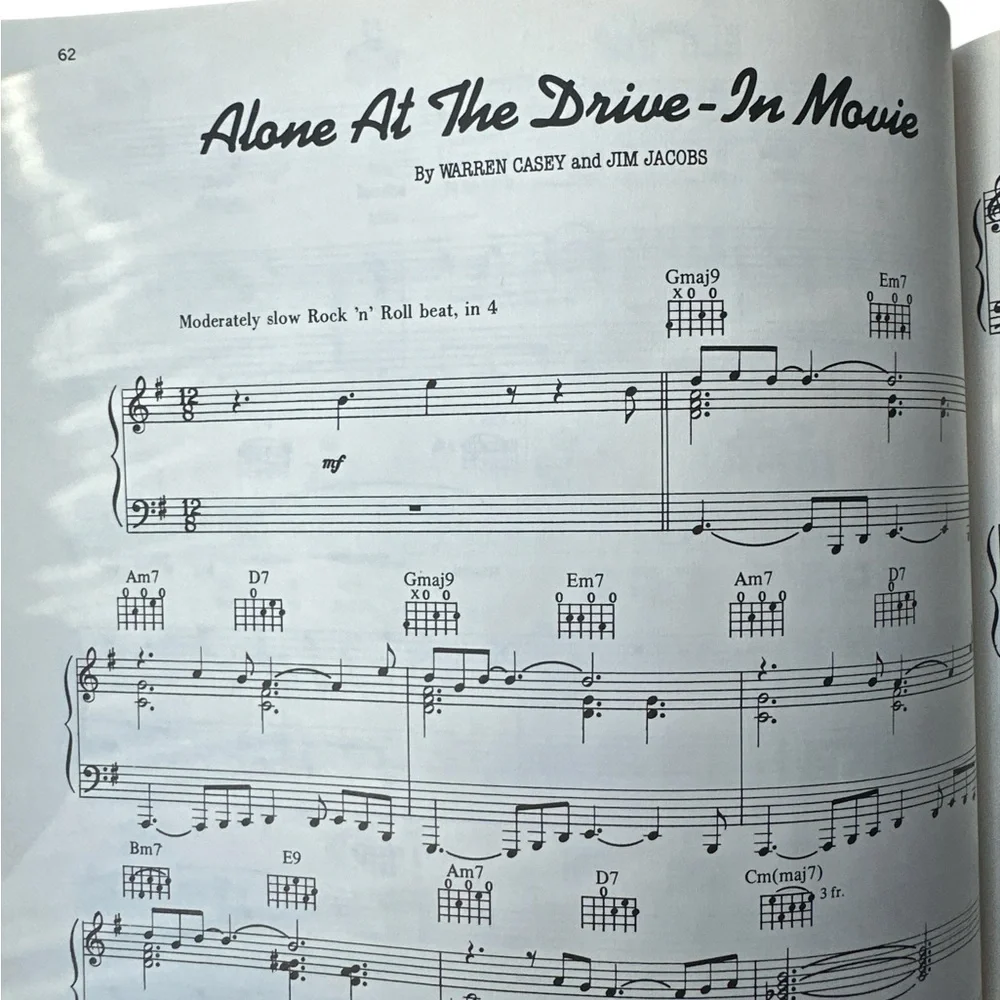 1978 GREASE Olivia Newton John Travolta SANDY Sheet Music Hollywood Theme Movie